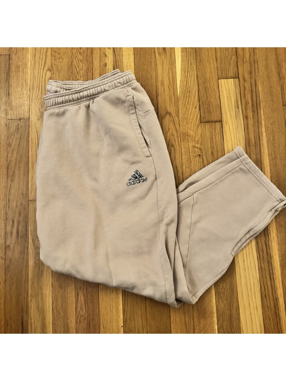 Adidas Men’s Jogger Sweatpants Tan 2XL Zipper Ankle Drawstring